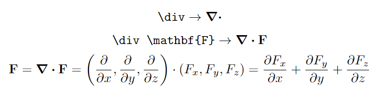 Divergence operator with physics package.
