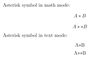 Asterisk (*) symbol in LaTeX - CodeSpeedy