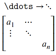 diagonal three dots in matrix with stix.
