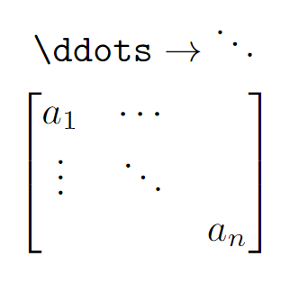 diagonal three dots in matrix.