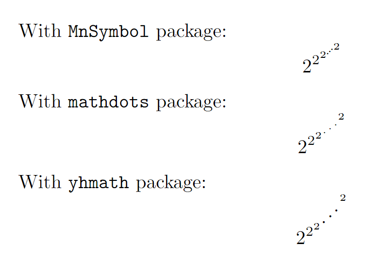 inverse diagonal three dots symbol with other packages.