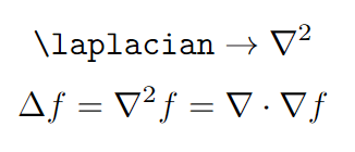 laplacian operator examples with physics package.