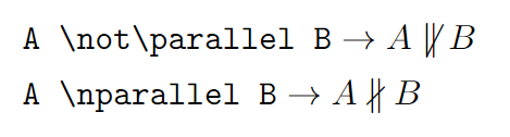 not parallel symbol.