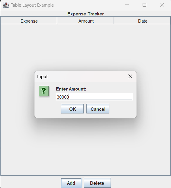 TableLayout in Java Swing