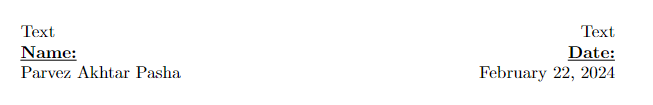 text align left and right on same line.
