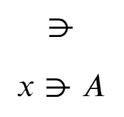 Contains with Long Horizontal Stroke.