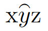 arc over a specific letter latex