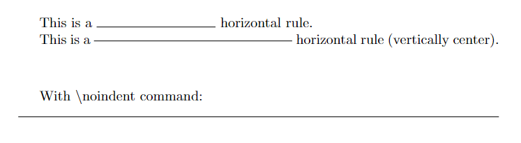 horizontal line.