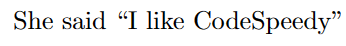 quote in LaTeX