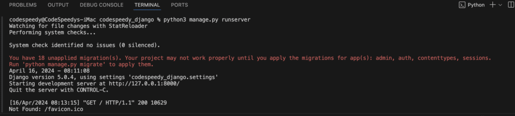 Django: You have 18 unapplied migration(s). Your project may not work ...