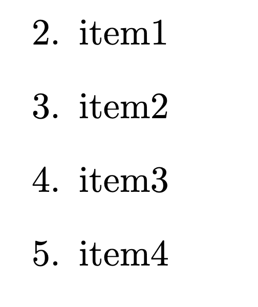 Start an enumerate list at 2 instead of 1 in LaTeX - CodeSpeedy
