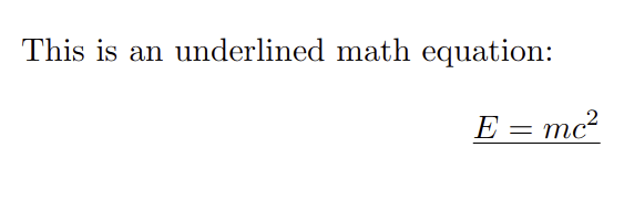 underline latex math