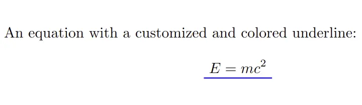 Underline math in LaTeX