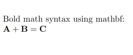 bold math syntax